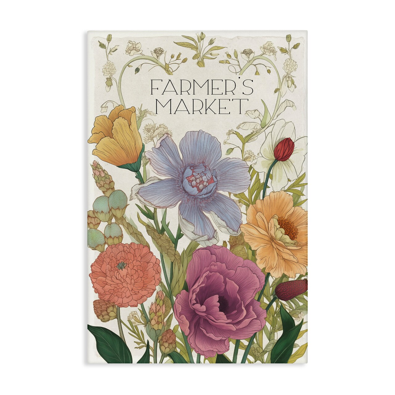 Stupell Industries Vintage Farmer's Market Garden Canvas, design by Sasha